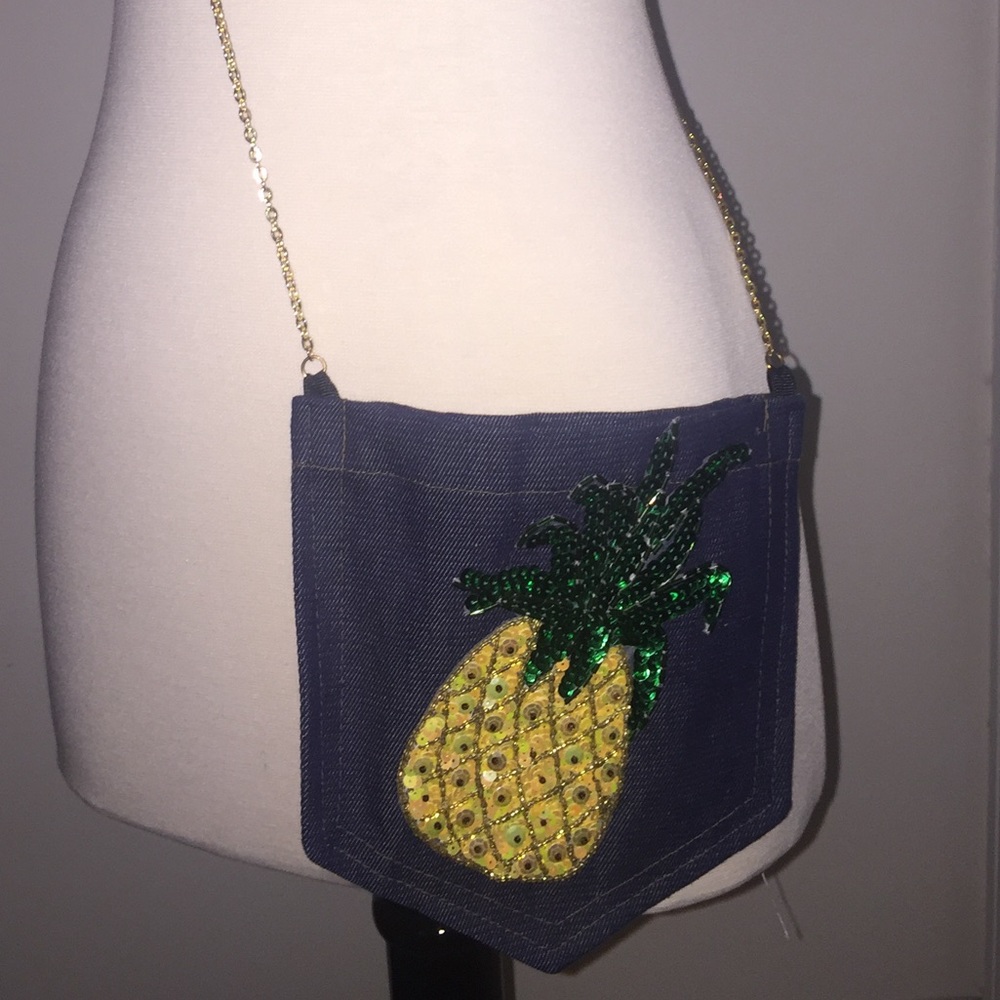 Pineapple Denim Pocket Purse